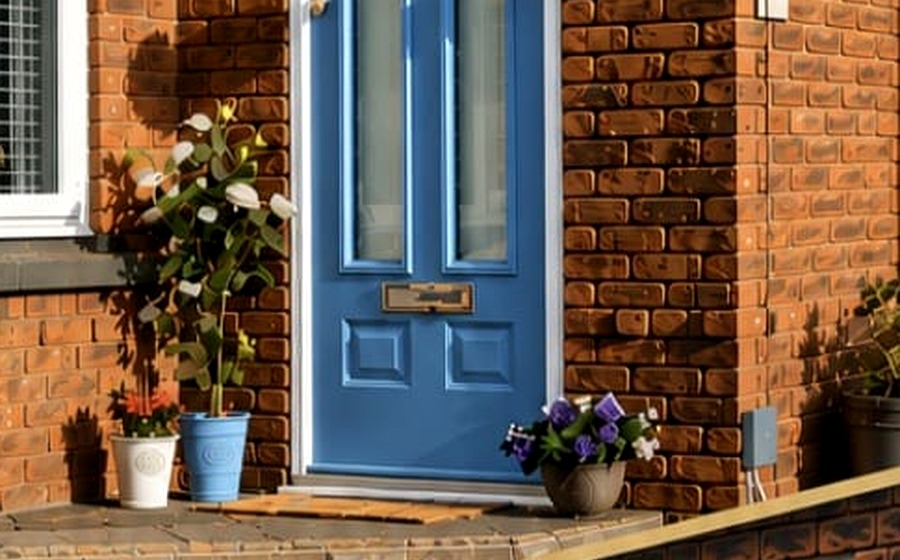 Blue composite door and windows